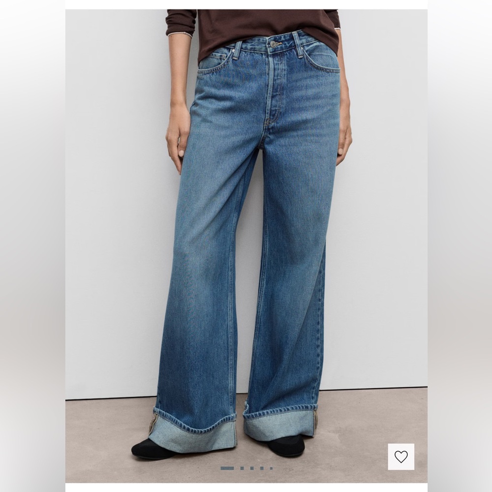 WIDE-LEG JEANS WITH TURN-UP HEM - Picture 2 of 9